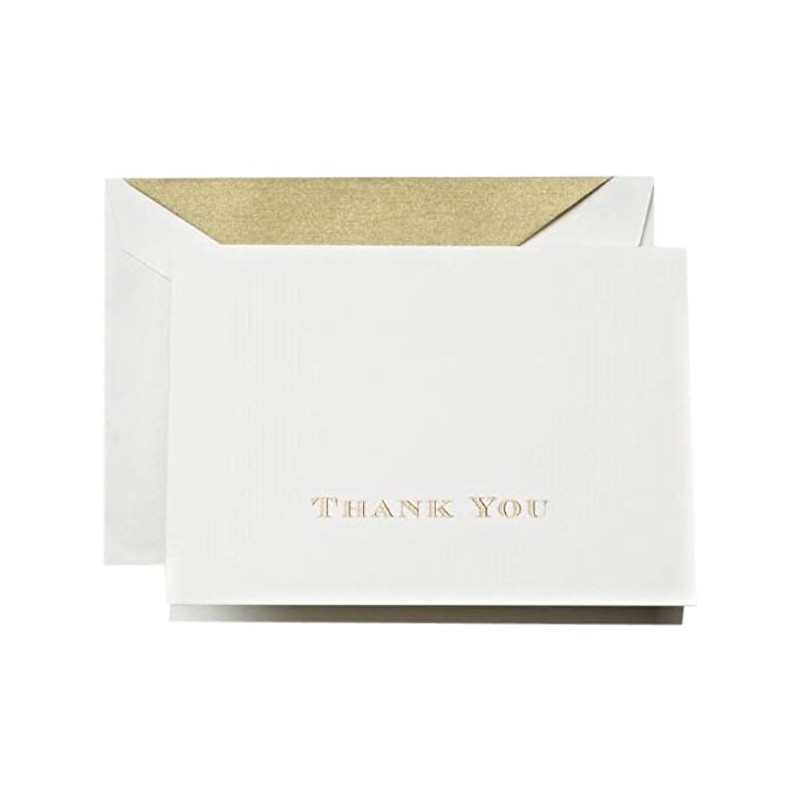 Kartenbox Thank youCrane Gold