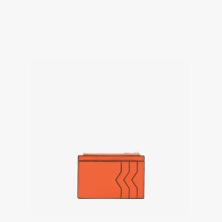 Kreditkartenetui mit ReissverschlussValextraLeder Orange