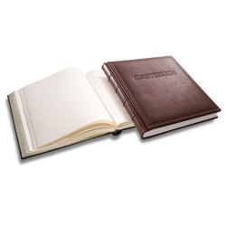 Gästebuch mit Titel GästebuchTeBeLeder Braun