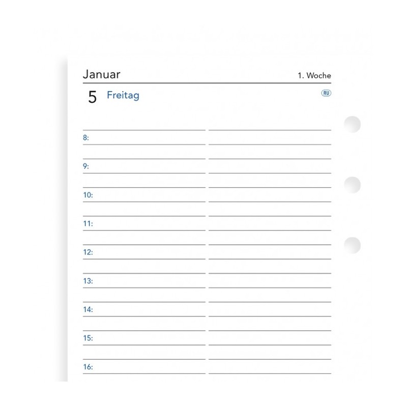Inhalt 2025Filofax Personal1 Tag pro Seite Deutsch