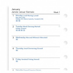 Inhalt 2025Filofax Pocket 1 Woche pro Seite Multilanguage